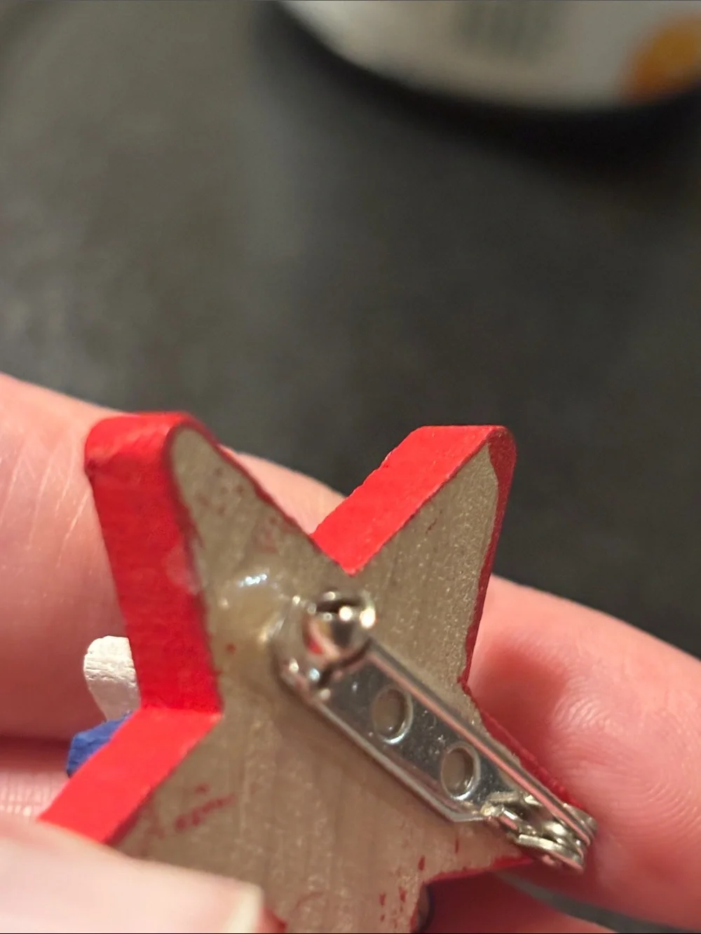 Patriotic Red, White & Blue Star Layered Brooch